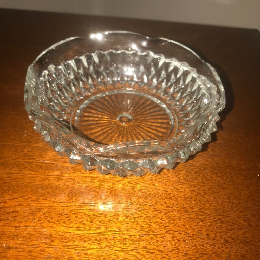 Cut Crystal Candy Trinket Ring Jewelry or Potpourri Bowl Vintage